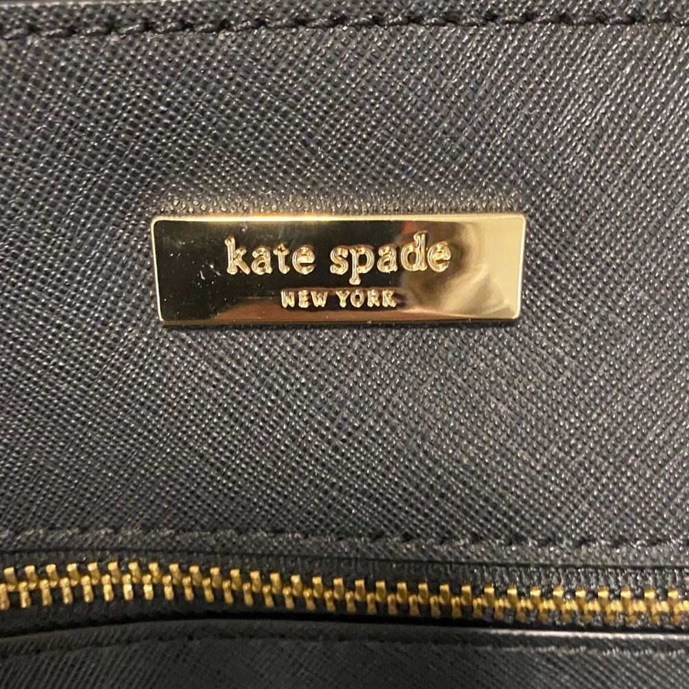 Kate Spade Black Crossbody Bag with Gold Zipper